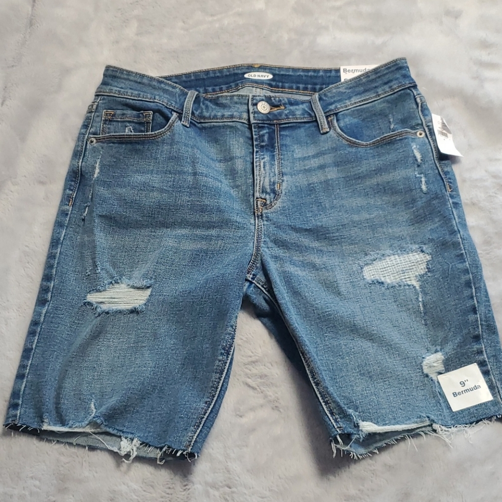 Old Navy distressed bermuda shorts